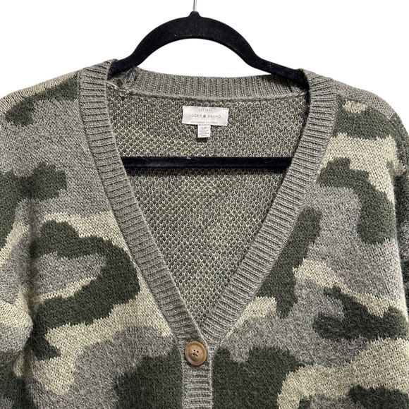 Lucky Brand wool blend camo cardigan sweater Small - Picture 5 of 12